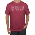 thumbnail image 1 of Eat Sleep Game Video Gamer Gift Fan Pop Culture Men's Graphic T-Shirt, Vintage Heather Red, Medium, 1 of 3