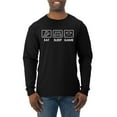thumbnail image 1 of Eat Sleep Game Video Gamer Gift Fan Pop Culture Mens Long Sleeve Shirt, Black, Small, 1 of 3