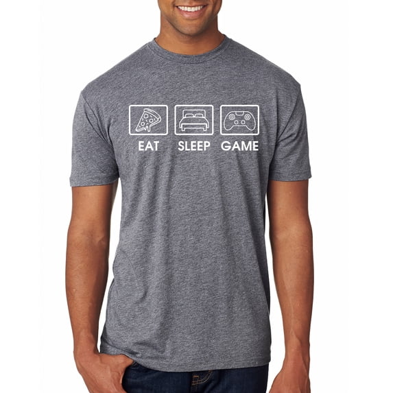 Eat Sleep Game Video Gamer Gift Fan Pop Culture Mens Premium Tri Blend T-Shirt, Premium Heather, Small