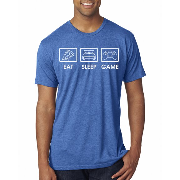 Eat Sleep Game Video Gamer Gift Fan Pop Culture Mens Premium Tri Blend T-Shirt, Vintage Royal, Small