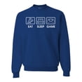 thumbnail image 1 of Eat Sleep Game Video Gamer Gift Fan Pop Culture Unisex Crewneck Graphic Sweatshirt, Royal, Medium, 1 of 3