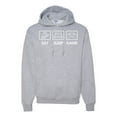 thumbnail image 1 of Eat Sleep Game Video Gamer Gift Fan Pop Culture Unisex Graphic Hoodie Sweatshirt, Heather Grey, 2XL, 1 of 3