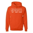 thumbnail image 1 of Eat Sleep Game Video Gamer Gift Fan Pop Culture Unisex Graphic Hoodie Sweatshirt, Orange, 2XL, 1 of 3
