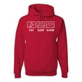 thumbnail image 1 of Eat Sleep Game Video Gamer Gift Fan Pop Culture Unisex Graphic Hoodie Sweatshirt, Red, 3XL, 1 of 3