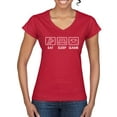 thumbnail image 1 of Eat Sleep Game Video Gamer Gift Fan Pop Culture Womenâ€™s Standard V-Neck Tee, Red, Small, 1 of 3