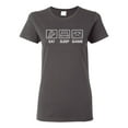 thumbnail image 1 of Eat Sleep Game Video Gamer Gift Fan Pop Culture Womens Graphic T-Shirt, Charcoal, Large, 1 of 3