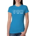 thumbnail image 1 of Eat Sleep Game Video Gamer Gift Fan Pop Culture Womens Slim Fit Junior Tee, Turquoise, 2XL, 1 of 3
