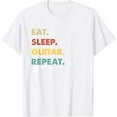 thumbnail image 1 of Eat Sleep Guitar Repeat Funny Guitar Lover white T-Shirt, 1 of 3