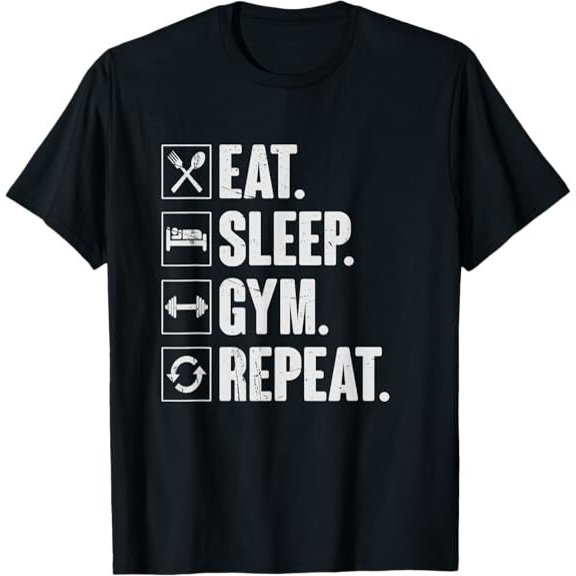 Eat Sleep Gym Repeat Bodybuilder T-Shirt