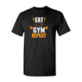 thumbnail image 1 of Eat Sleep Gym Repeat Funny Fitness Workout Motivation Unisex T-Shirt, up to size 5XL, 1 of 2
