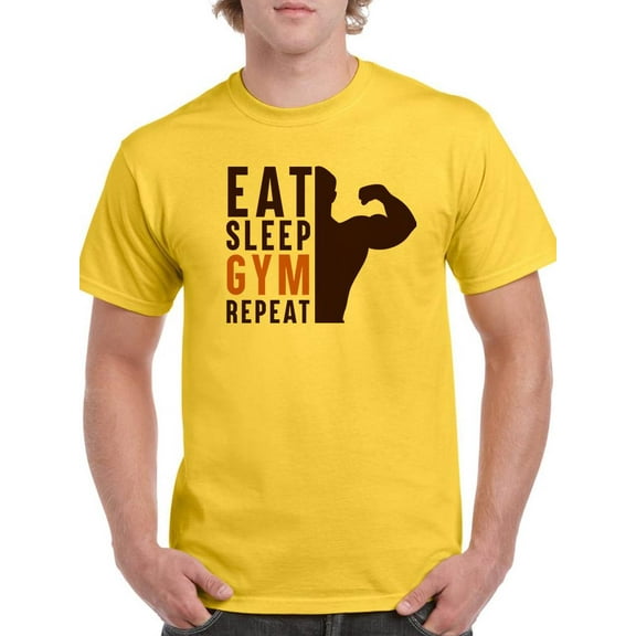 Eat. Sleep. Gym. Repeat! T-Shirt Men -Smartprints Designs, Male x-Large