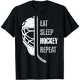 thumbnail image 1 of Eat Sleep Hockey Repeat Christmas For Teen Adult Hockey T-Shirt Black 2X-Large, 1 of 4