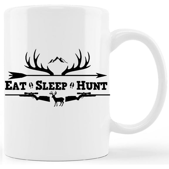 Eat Sleep Hunt Deer Hunting Ceramic Mug-11 Ounces Funny Camping Coffee Milk Tea Mug Cup,Campers Gift,Camping Lovers Gift,Hunters Gift