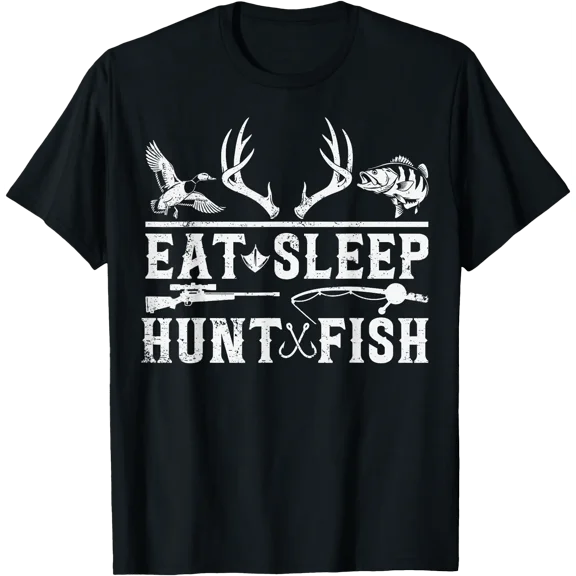 Eat Sleep Hunt Fish Hunting Fishing Outdoors Life T-Shirt