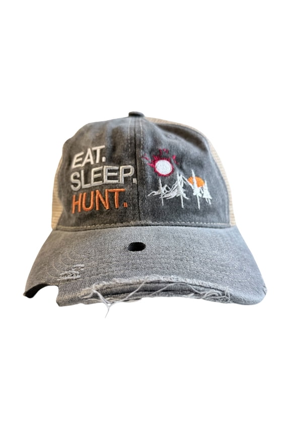 Eat Sleep Hunt Hat Funny Sarcastic Special Effect Graphic Novelty Hunting Cap
