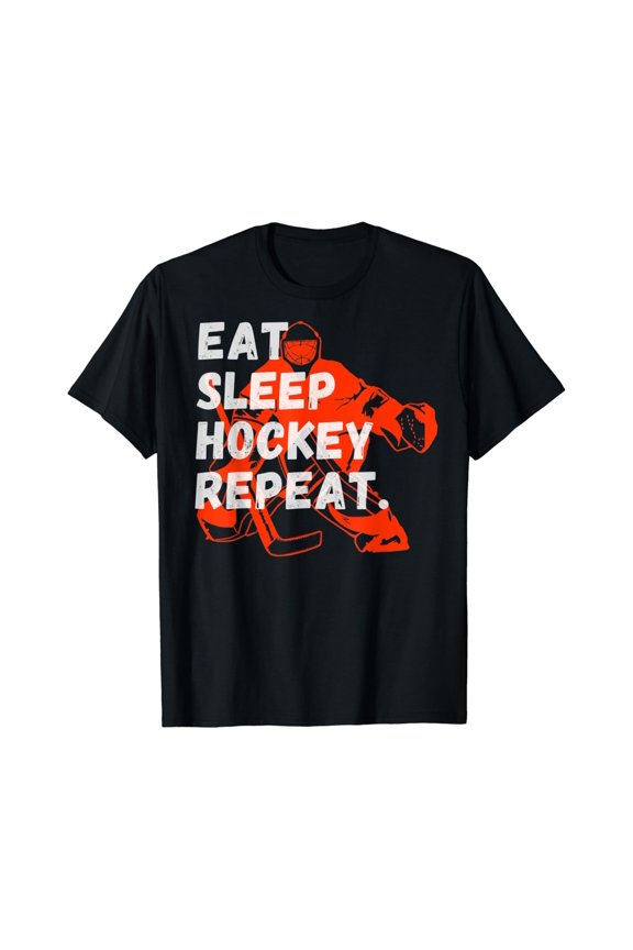 Eat Sleep Ice Hockey Repeat Sports Lovers Players Vintage Event T-Shirt, Size S-5XL