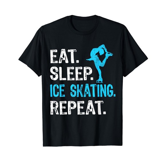 Eat Sleep Ice Skating Repeat Ice Skate Player Funny T-Shirt