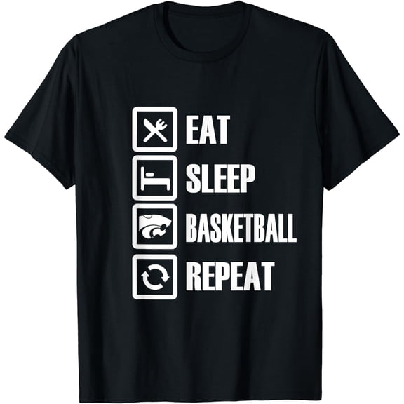 Eat Sleep K State Basketball Repeat T-Shirt