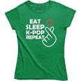 thumbnail image 1 of Eat Sleep K-pop Repeat - Boys Women's Love Symbol Kdrama T-Shirt, 1 of 4