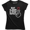 thumbnail image 1 of Eat Sleep K-pop Repeat - Boys Women's Love Symbol Kdrama T-Shirt, 1 of 4