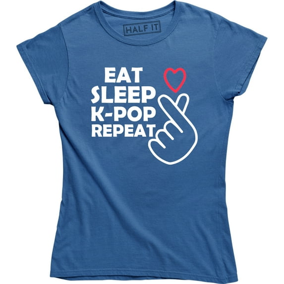 Eat Sleep K-pop Repeat - Boys Women's Love Symbol Kdrama T-Shirt