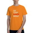 thumbnail image 1 of Eat Sleep Karate Repeat Men'S Basic Short Sleeve T-Shirt Orange 3x-Large, 1 of 5