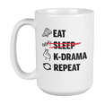 thumbnail image 1 of Eat Sleep Kdrama Repeat, Korean Drama Coffee & Tea Gift Mug Cup or Merchandise (15oz), 1 of 3