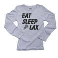 thumbnail image 1 of Eat Sleep Lax Graphic Lacrosse Player Trendy Design Women's Long Sleeve Grey T-Shirt, 1 of 2