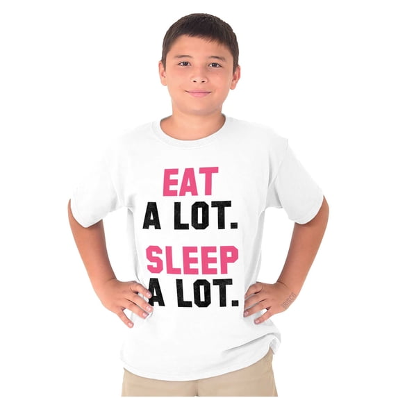 Eat Sleep Lazy Procrastinator Funny Crewneck T Shirts Boy Girl Teen Brisco Brands M