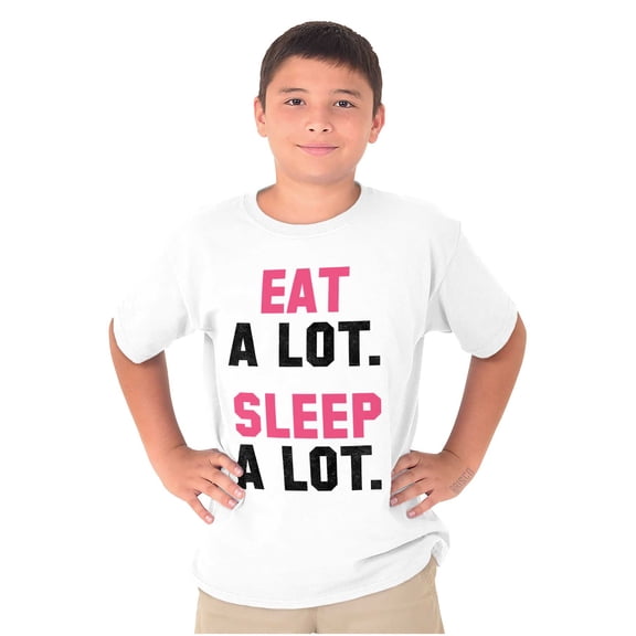 Eat Sleep Lazy Procrastinator Funny Crewneck T Shirts Boy Girl Teen Brisco Brands X