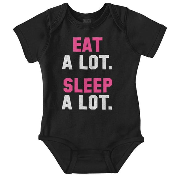 Eat Sleep Lazy Procrastinator Funny Romper Boys or Girls Infant Baby Brisco Brands 12M