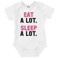 thumbnail image 1 of Eat Sleep Lazy Procrastinator Funny Romper Boys or Girls Infant Baby Brisco Brands NB, 1 of 7
