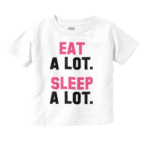 Eat Sleep Lazy Procrastinator Funny Toddler Boy Girl T Shirt Infant Toddler Brisco Brands 24M