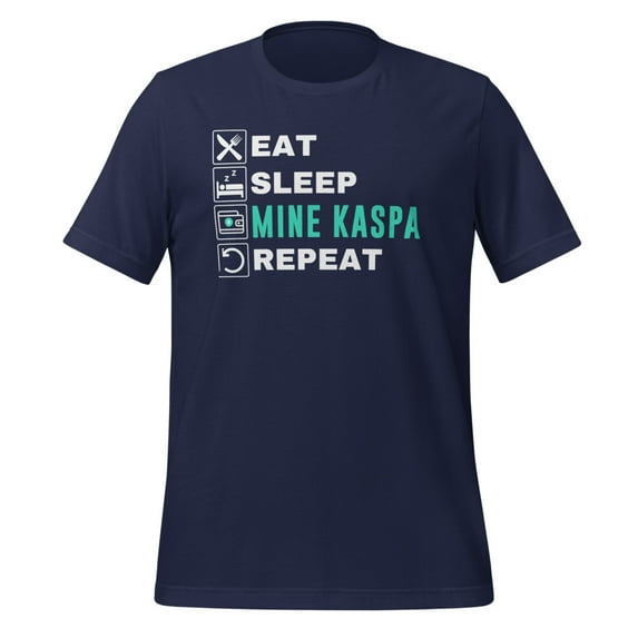 Eat Sleep Mine Shirt, Unisex, Kaspa Crypto Shirt, Kaspa Mining Shirt, Kaspa Crypto Miner Shirt, Kaspa Miner Shirt, Kaspa Merch (Navy, L)