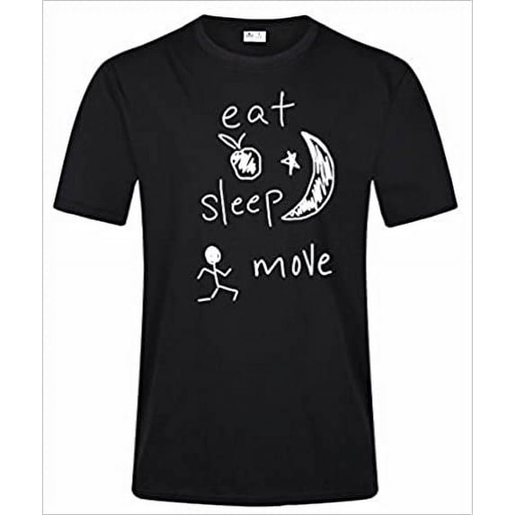 Eat Sleep Move Funny Quotes T-Shirt (XL, Black) Apparel