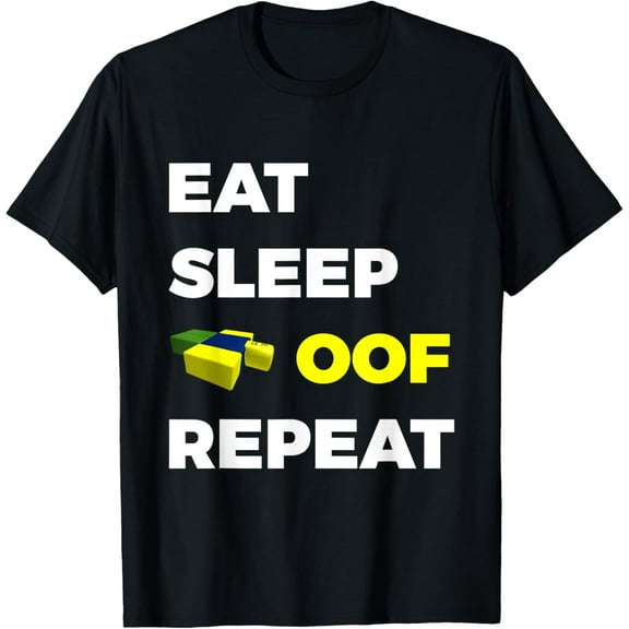 Eat Sleep OOF Repeat Death Sound Gaming FunnyT-ShirtMen and women, White Black T-shirt, size: Extra large S-4XL