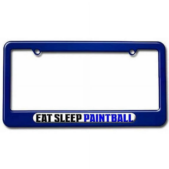 Eat Sleep Paintball License Plate Tag Frame, Multiple Colors