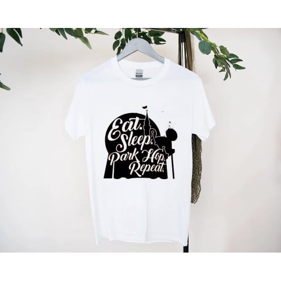 Eat Sleep Park Hop Repeat T-Shirt for Theme Park Fans, for men & women, up to size 5XL