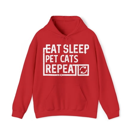 Eat Sleep Pet Cats Graphic Hoodie Sweatshirt, Sizes S-5XL