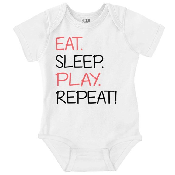 Eat Sleep Play Repeat Simple Life Romper Boys or Girls Infant Baby Brisco Brands 6M