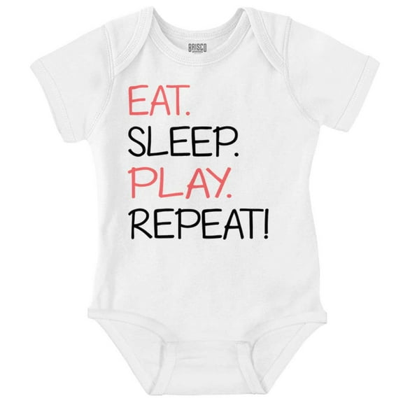 Eat Sleep Play Repeat Simple Life Romper Boys or Girls Infant Baby Brisco Brands NB