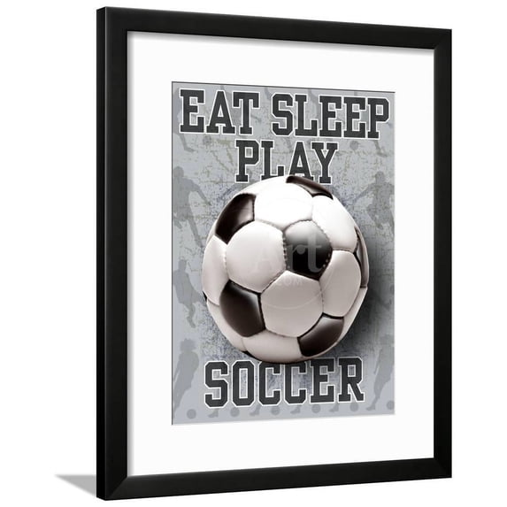 Eat Sleep Play Soccer, Framed Art Print Wall Art by Jim Baldwin Sold by Art.Com