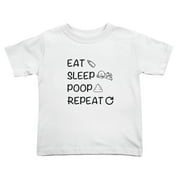 BABYWEN Eat Sleep Poop Repeat Cute Toddler Tshirts for Boys Girls (White, Youth S)