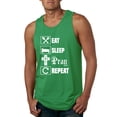 thumbnail image 1 of Eat Sleep Pray Repeat for Christians Faith | Mens Inspirational/Christian Graphic Tank Top, Kelly, X-Large, 1 of 3