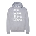 thumbnail image 1 of Eat Sleep Pray Repeat for Christians Faith | Mens Inspirational/Christian Hooded Sweatshirt Graphic Hoodie, Heather Grey, Small, 1 of 3