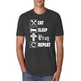 thumbnail image 1 of Eat Sleep Pray Repeat for Christians Faith | Mens Inspirational/Christian Premium Tri Blend T-Shirt, Vintage Black, 2XL, 1 of 3
