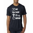 thumbnail image 1 of Eat Sleep Pray Repeat for Christians Faith | Mens Inspirational/Christian Premium Tri Blend T-Shirt, Vintage Navy, X-Large, 1 of 3