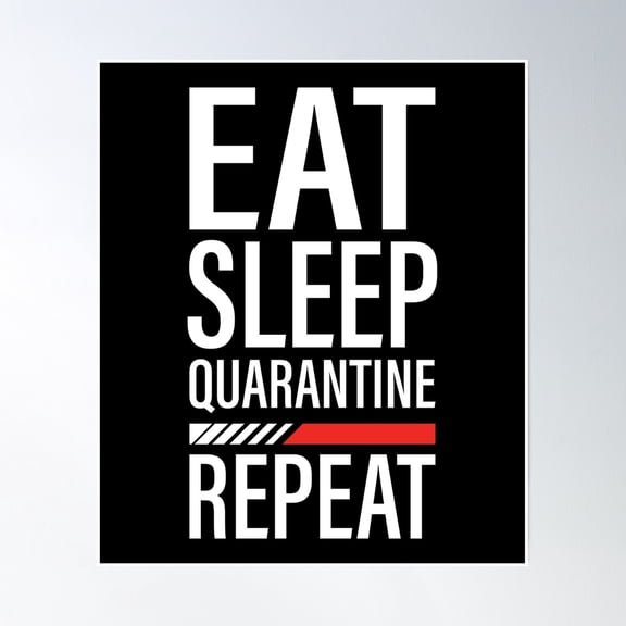 Eat Sleep Quarantine Repeat Funny Lockdown Idea Poster Wall Art Home Decor Cute Birthday Gift