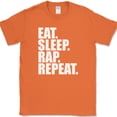 thumbnail image 1 of Eat Sleep Rap Repeat T-Shirt Funny Hobby Music DJ Rapper Humor Gift Tee - Orange, 3XL, 1 of 1