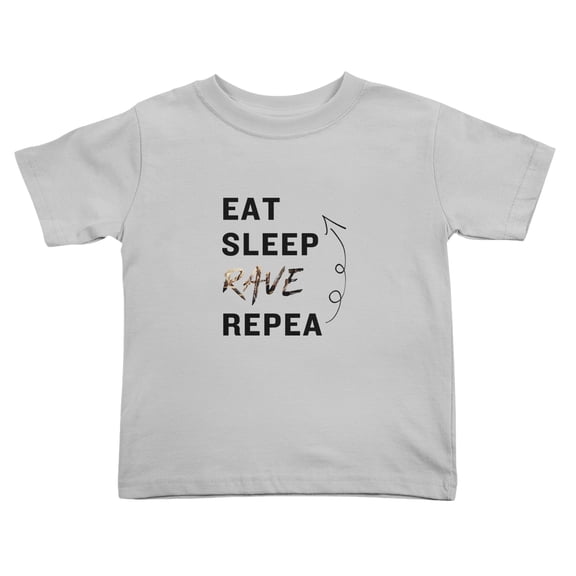 Eat Sleep Rave Repeat Cute Toddler T-Shirts for Boys Girls (Gray, Youth L)